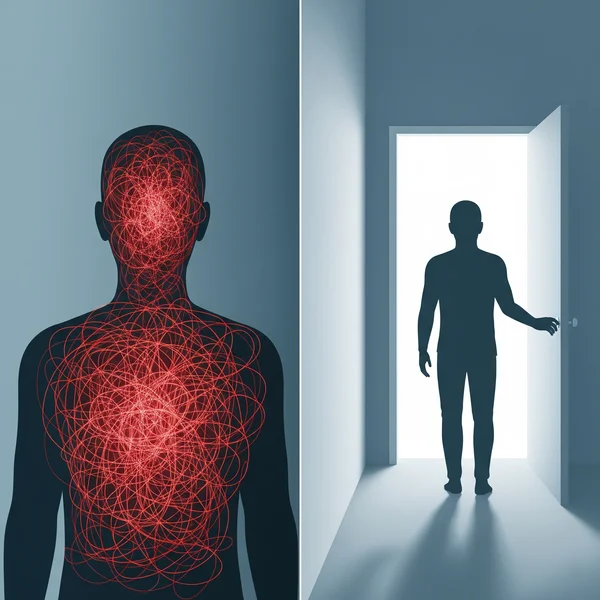 Arte conceptual de las dimensiones de miedo y evitación del LSAS