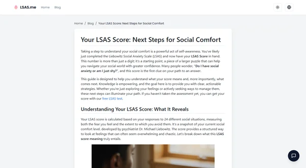 Your LSAS Score: Next Steps for Social Comfort