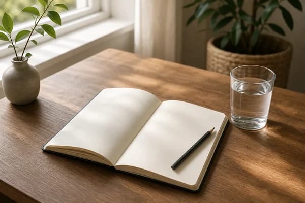 Calm workspace for anxiety reflection