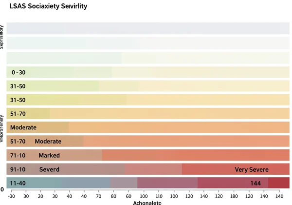 Gradiente visual de los niveles de gravedad de la ansiedad social LSAS.