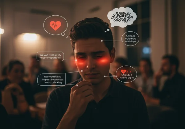 Persona che sperimenta ansia sociale fisica ed emotiva.