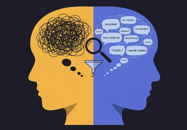 Person challenging negative automatic thoughts in mind