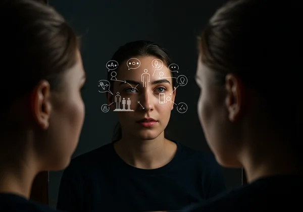 Mirror reflecting social anxiety triggers, clarity